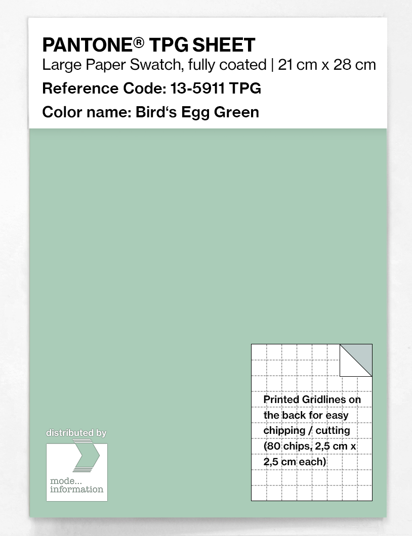 Product image 1 of the product “PANTONE® TPG SHEET 13-5911 TPG Bird's Egg Green ”