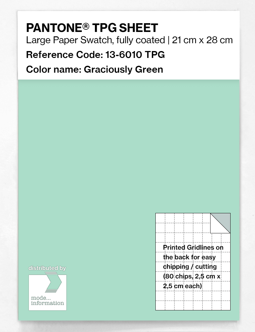 Product image 1 of the product “PANTONE® TPG SHEET 13-6010 TPG Graciously Green ”