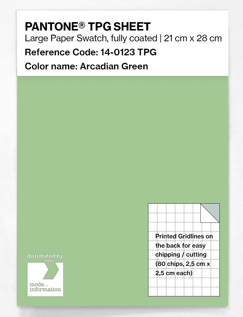 Product image 1 of the product “PANTONE® TPG SHEET 14-0123 TPG Arcadian Green ”