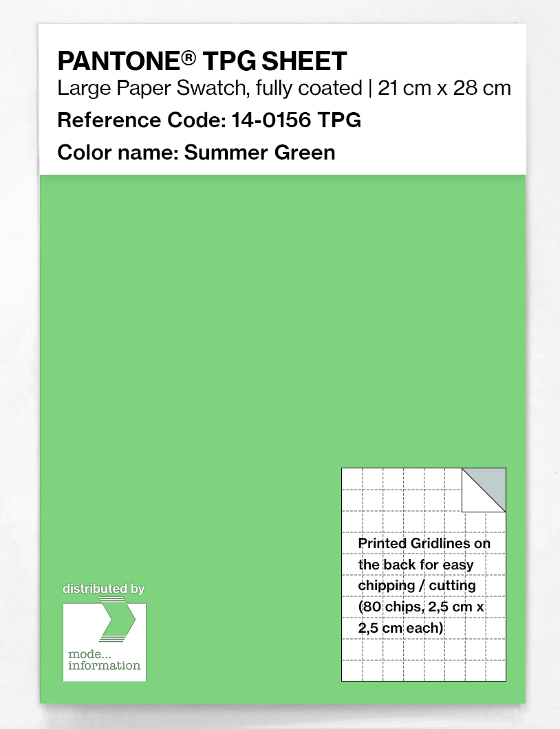 Product image 1 of the product “PANTONE® TPG SHEET 14-0156 TPG Summer Green ”