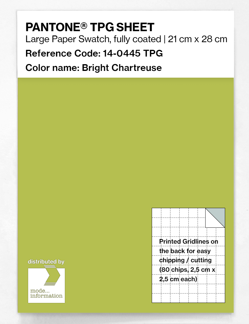 Product image 1 of the product “PANTONE® TPG SHEET 14-0445 TPG Bright Chartreuse ”
