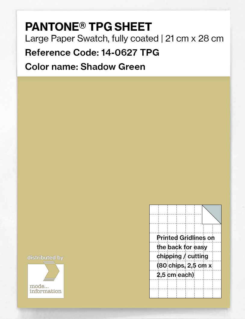 Product image 1 of the product “PANTONE® TPG SHEET 14-0627 TPG Shadow Green ”