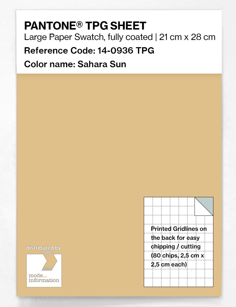 Product image 1 of the product “PANTONE® TPG SHEET 14-0936 TPG Sahara Sun ”