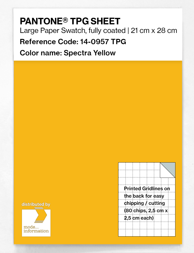 Product image 1 of the product “PANTONE® TPG SHEET 14-0957 TPG Spectra Yellow ”