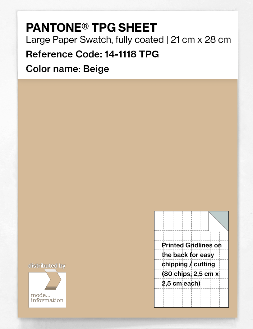 Product image 1 of the product “PANTONE® TPG SHEET 14-1118 TPG Beige ”