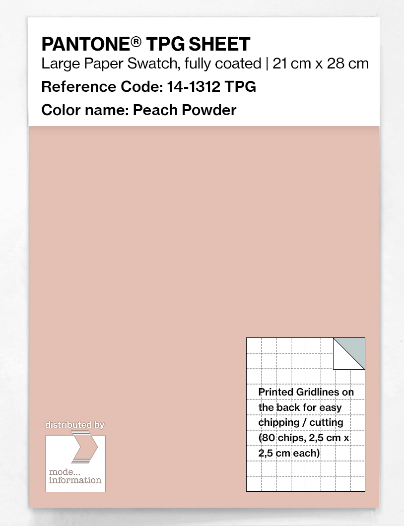Product image 1 of the product “PANTONE® TPG SHEET 14-1312 TPG Peach Powder ”