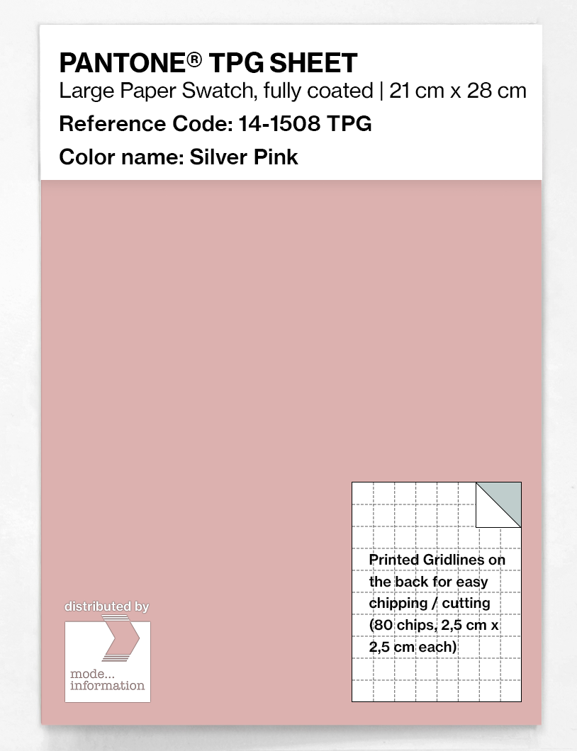 Product image 1 of the product “PANTONE® TPG SHEET 14-1508 TPG Silver Pink ”