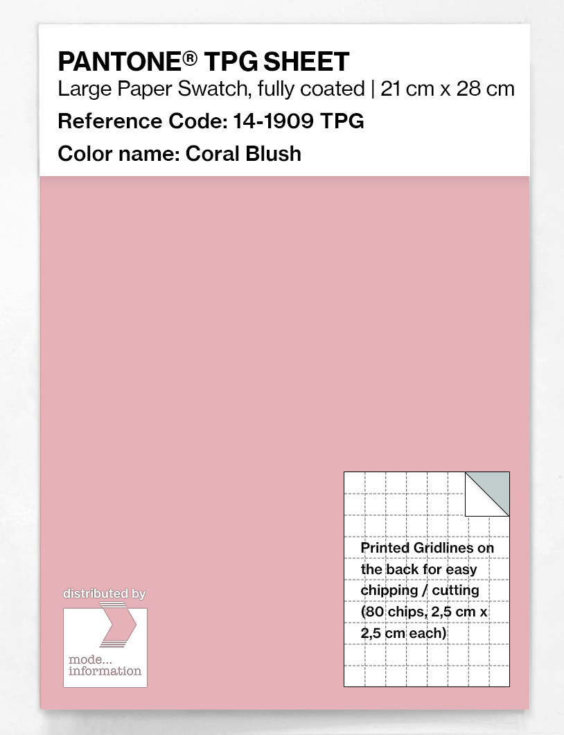 Product image 1 of the product “PANTONE® TPG SHEET 14-1909 TPG Coral Blush ”