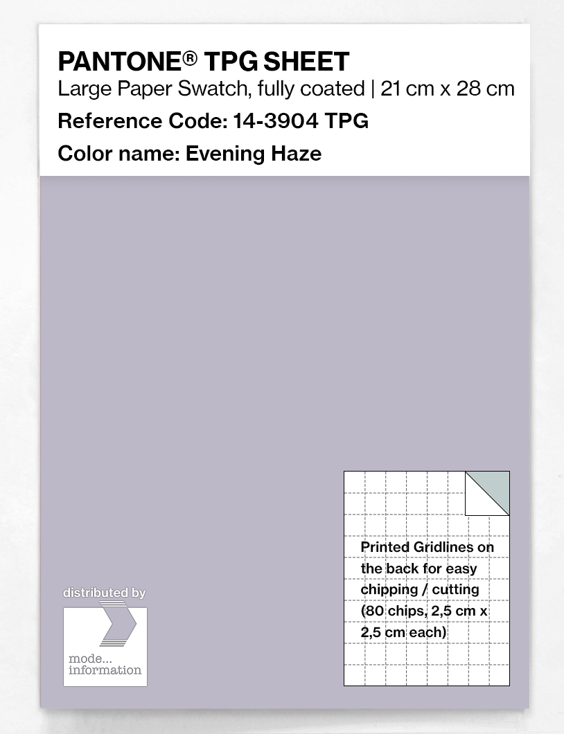 Product image 1 of the product “PANTONE® TPG SHEET 14-3904 TPG Evening Haze ”