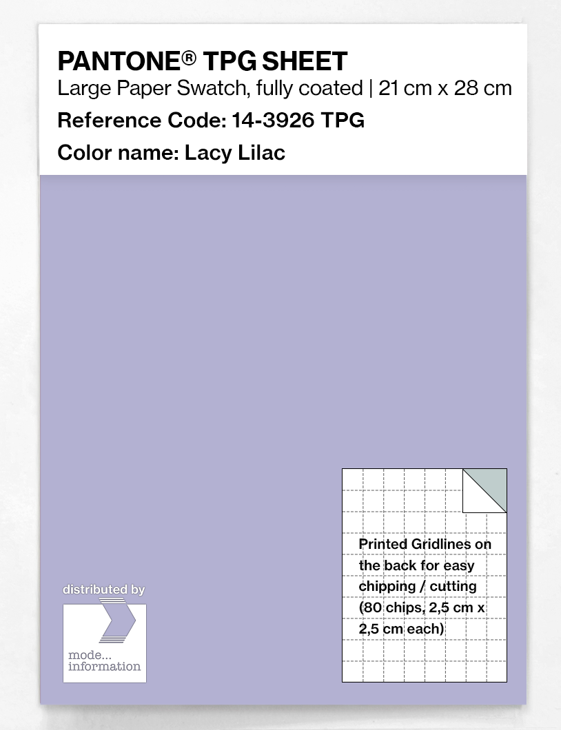 Product image 1 of the product “PANTONE® TPG SHEET 14-3926 TPG Lacy Lilac ”