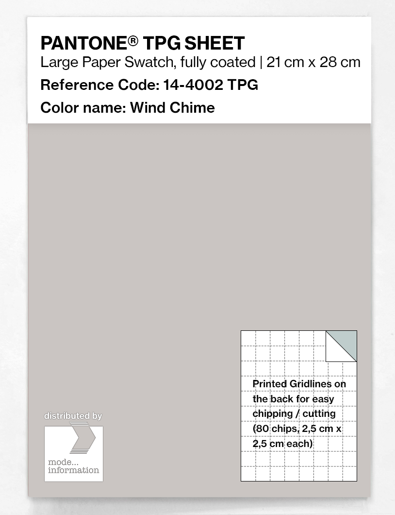 Product image 1 of the product “PANTONE® TPG SHEET 14-4002 TPG Wind Chime ”