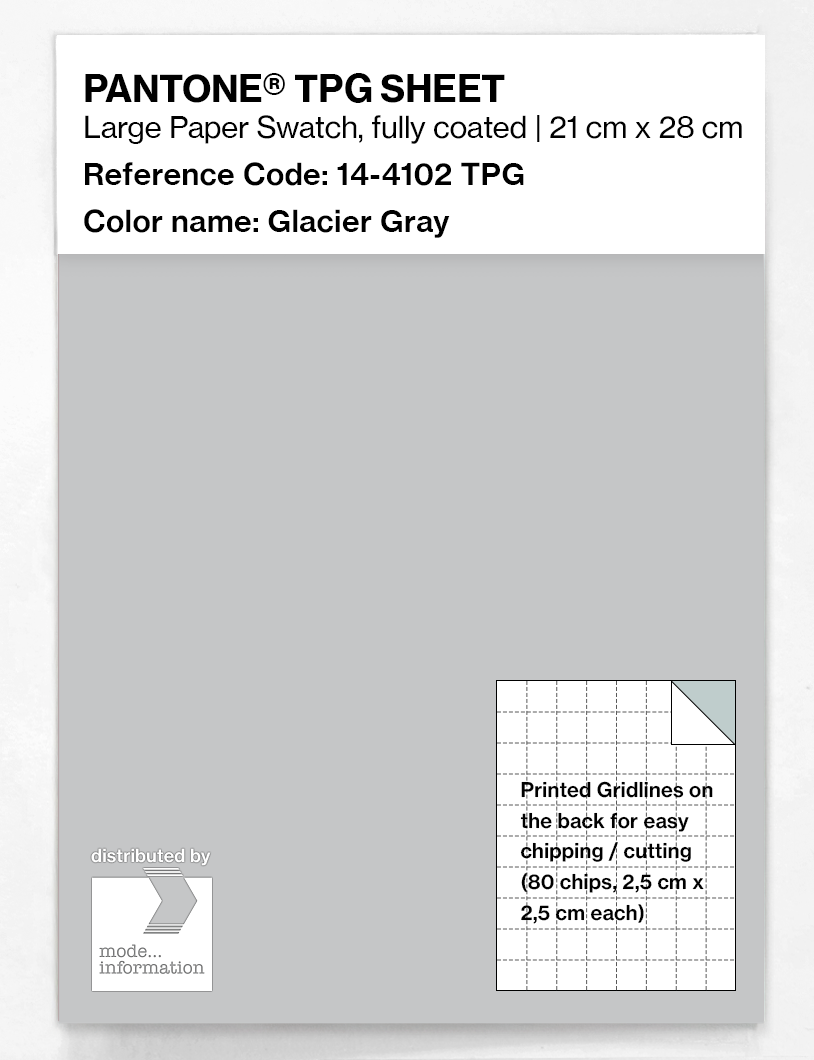 Product image 1 of the product “PANTONE® TPG SHEET 14-4102 TPG Glacier Gray ”