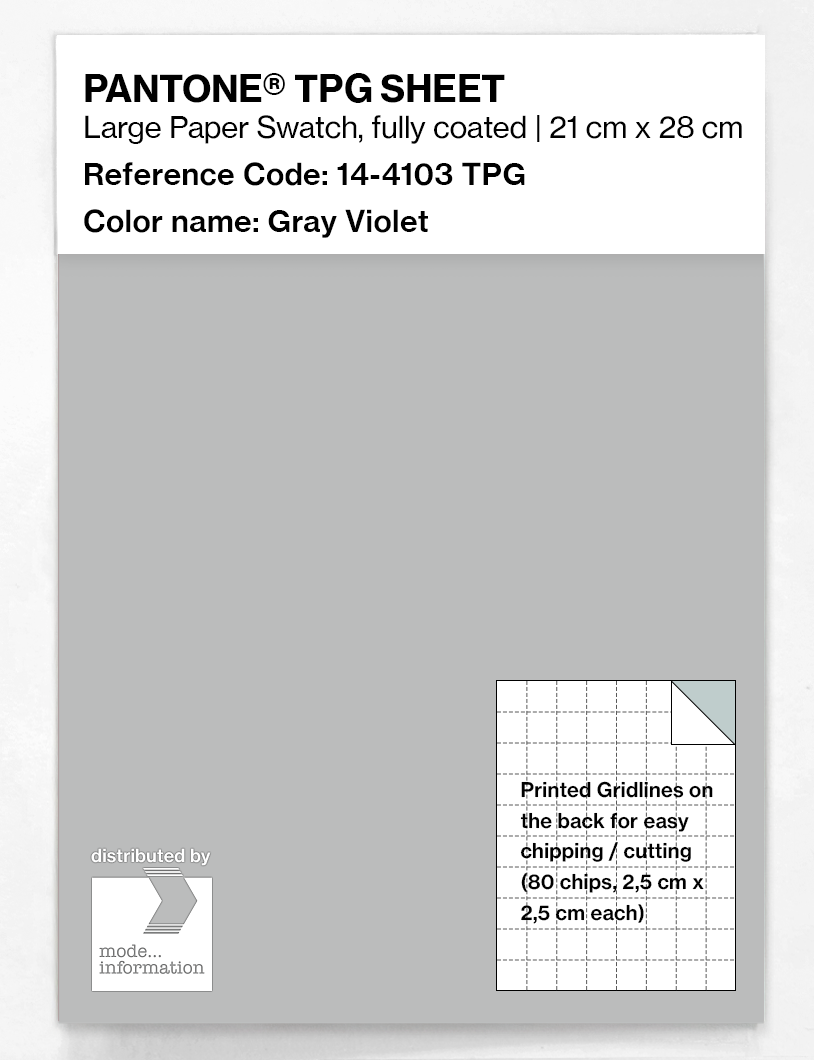 Product image 1 of the product “PANTONE® TPG SHEET 14-4103 TPG Gray Violet ”