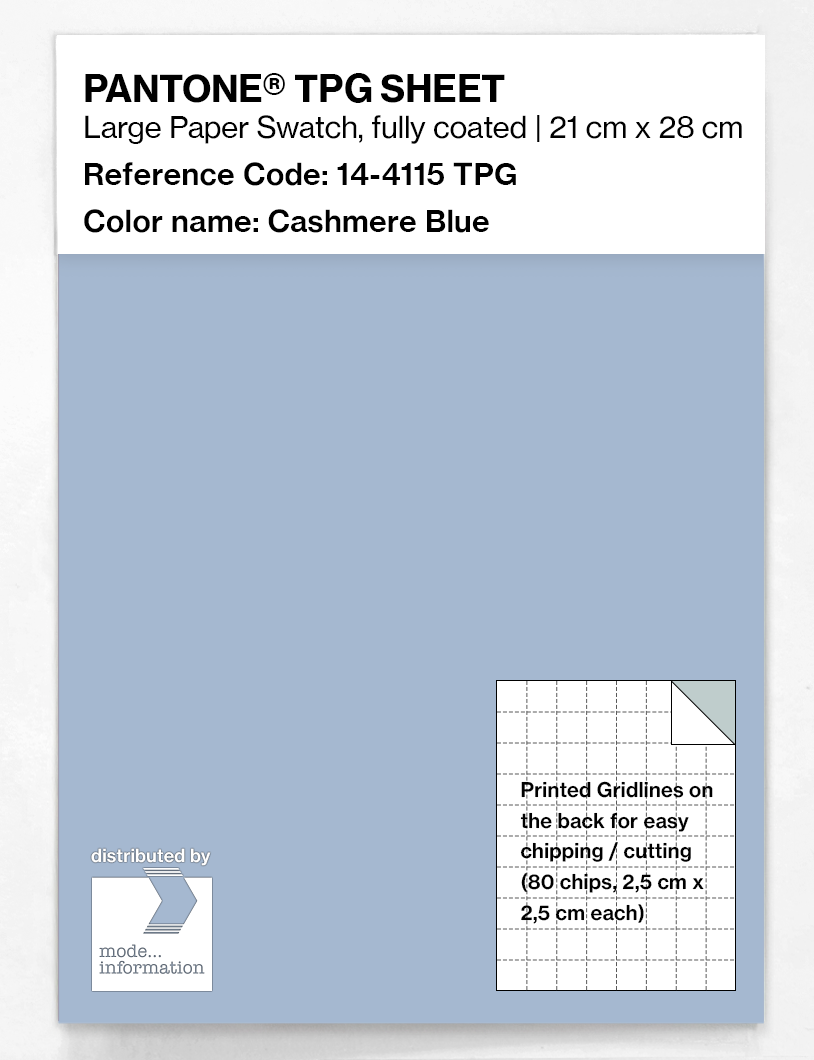 Product image 1 of the product “PANTONE® TPG SHEET 14-4115 TPG Cashmere Blue ”