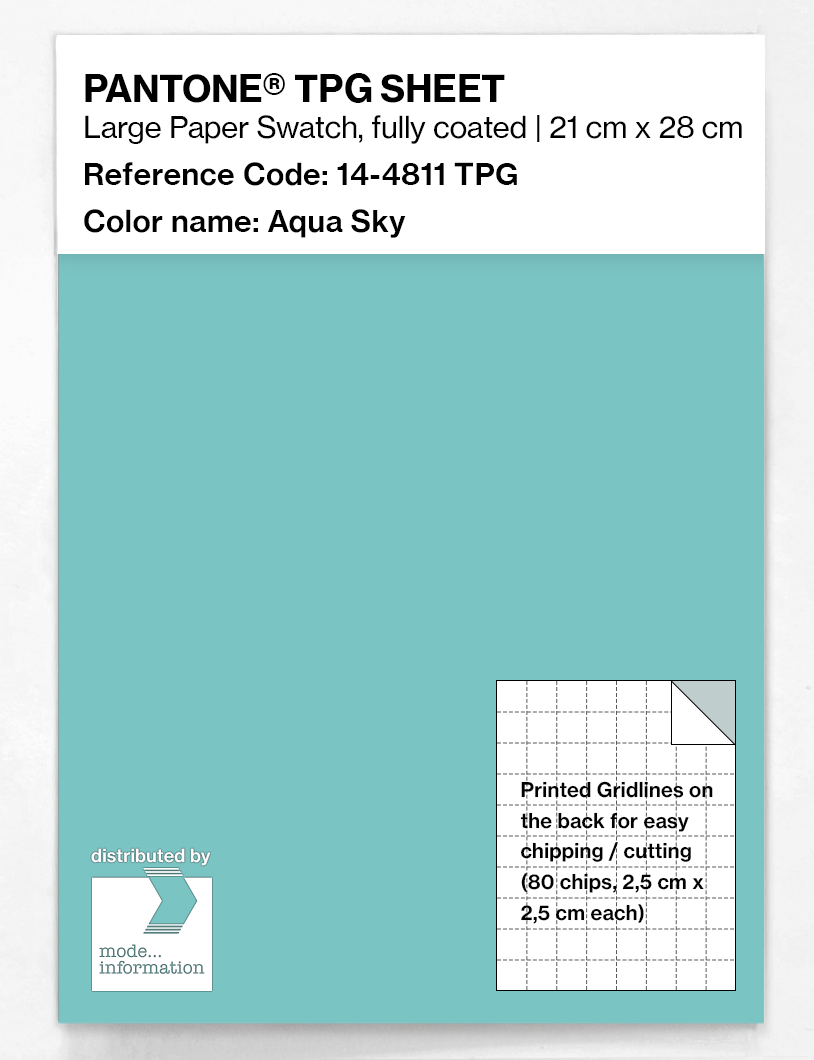 Product image 1 of the product “PANTONE® TPG SHEET 14-4811 TPG Aqua Sky ”