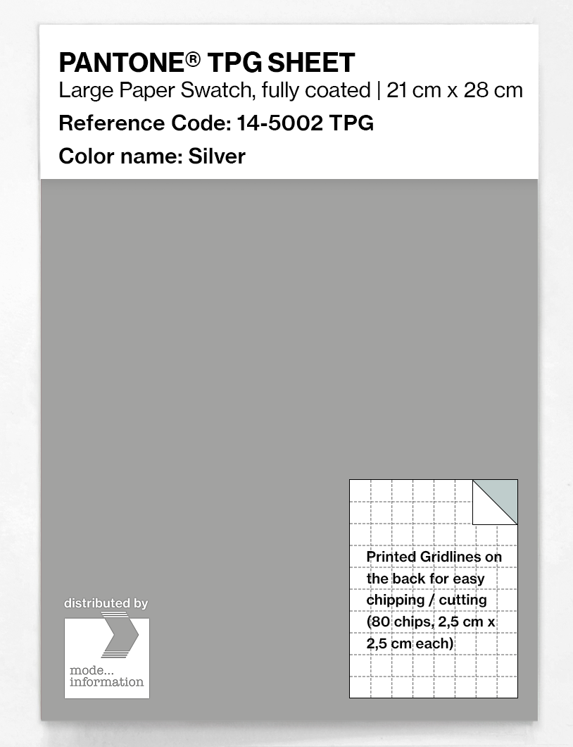 Product image 1 of the product “PANTONE® TPG SHEET 14-5002 TPG Silver ”