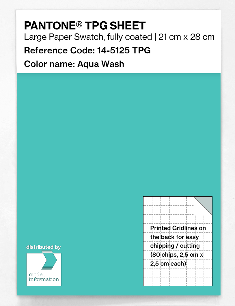 Product image 1 of the product “PANTONE® TPG SHEET 14-5125 TPG Aqua Wash ”