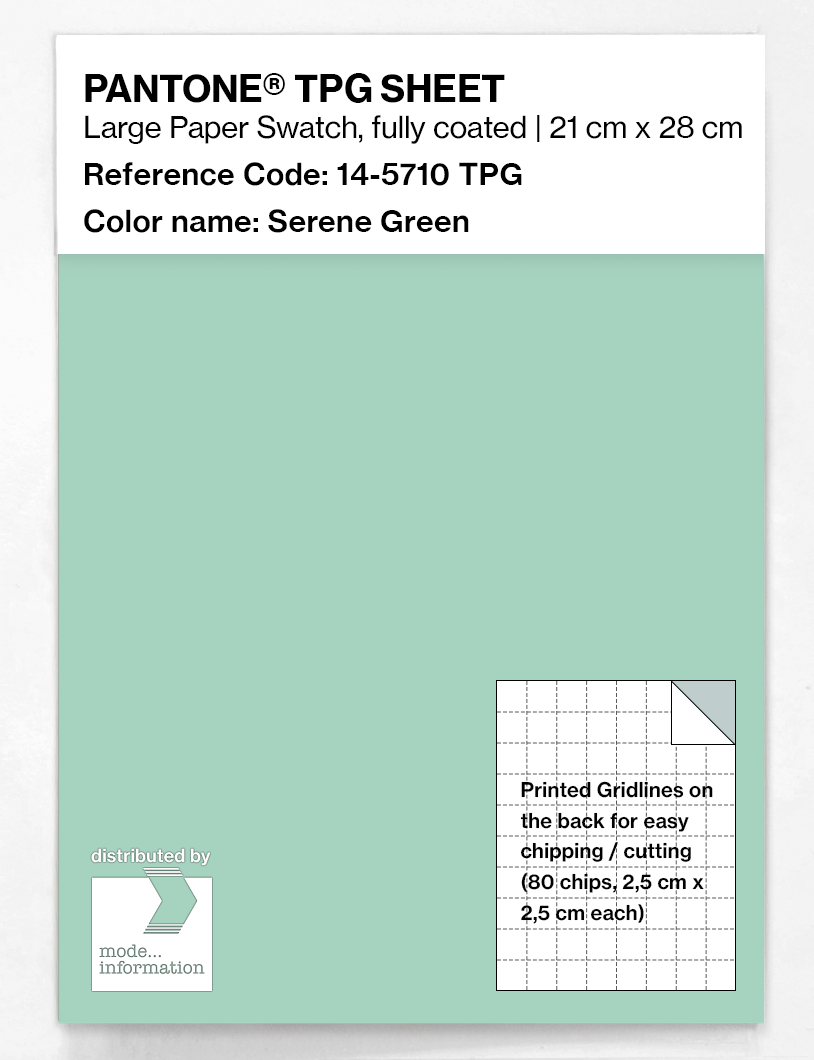 Product image 1 of the product “PANTONE® TPG SHEET 14-5710 TPG Serene Green ”