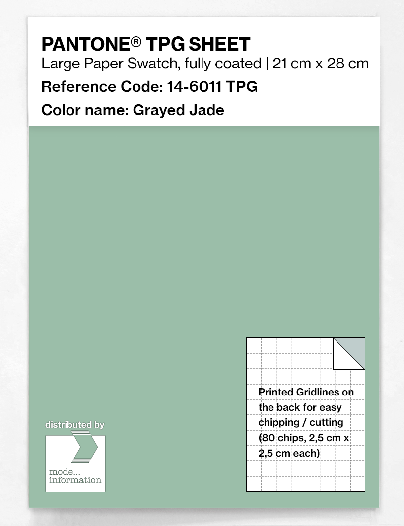 Product image 1 of the product “PANTONE® TPG SHEET 14-6011 TPG Grayed Jade ”