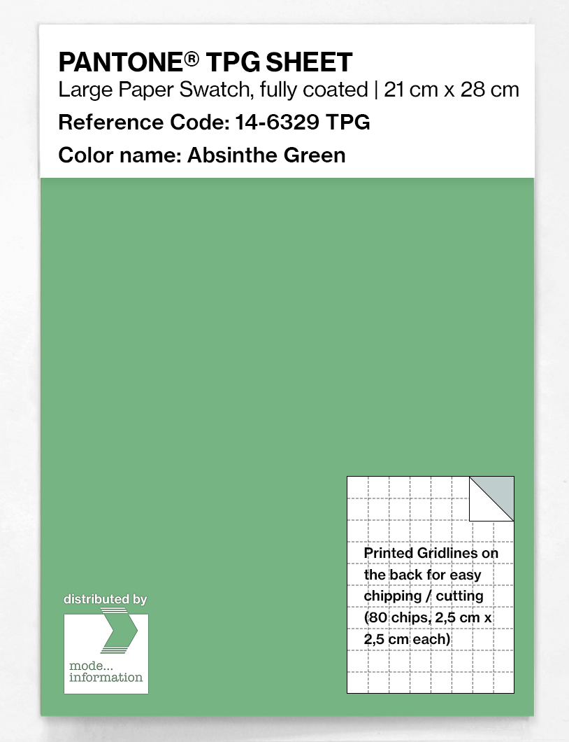 Product image 1 of the product “PANTONE® TPG SHEET 14-6329 TPG Absinthe Green ”
