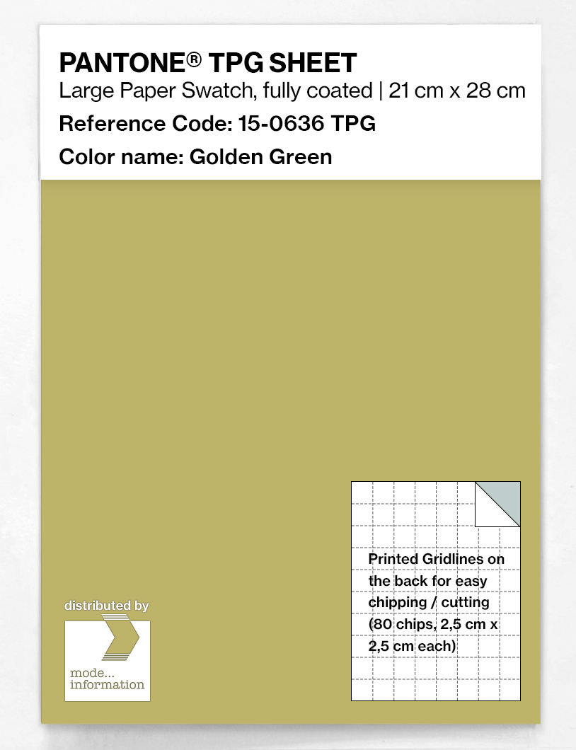 Product image 1 of the product “PANTONE® TPG SHEET 15-0636 TPG Golden Green ”