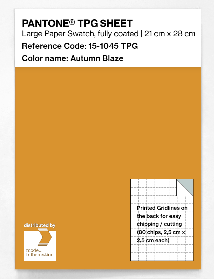 Product image 1 of the product “PANTONE® TPG SHEET 15-1045 TPG Autumn Blaze ”