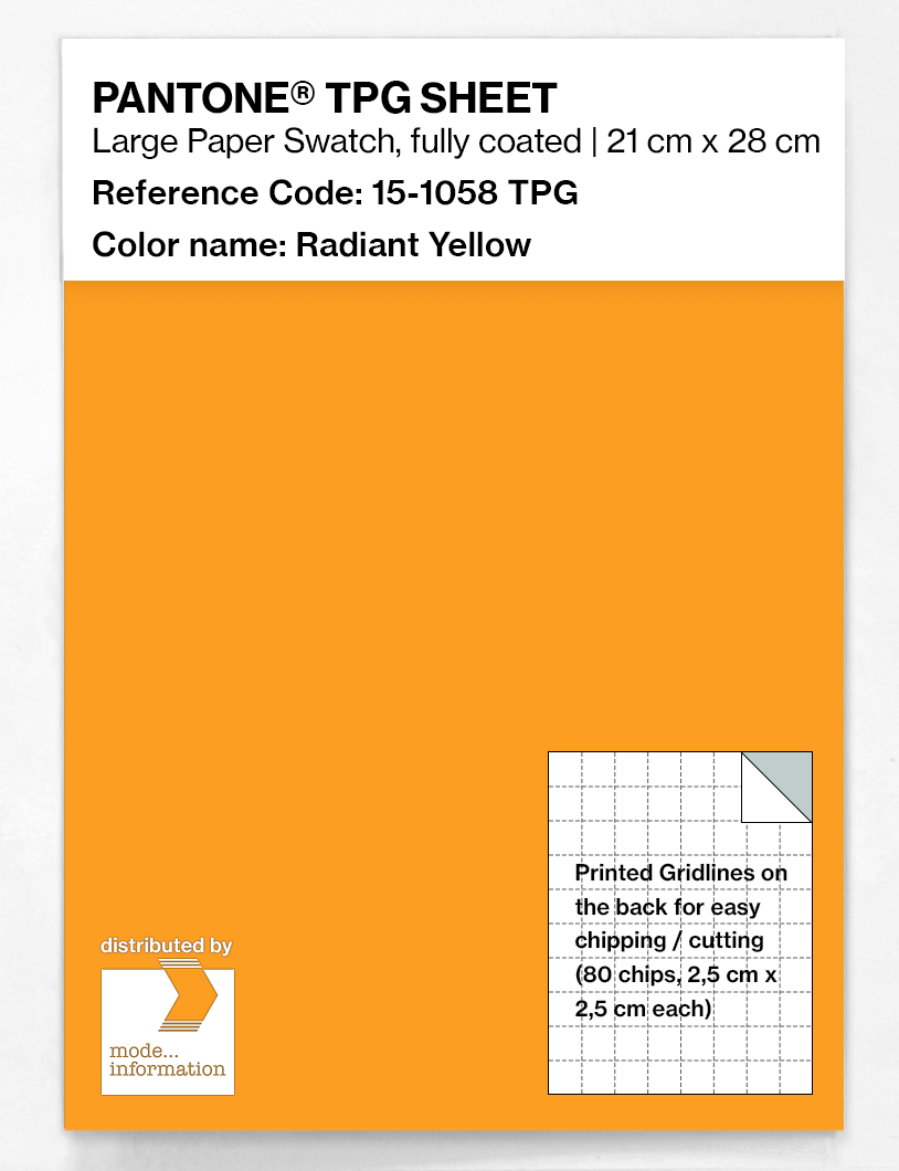 Product image 1 of the product “PANTONE® TPG SHEET 15-1058 TPG Radiant Yellow ”