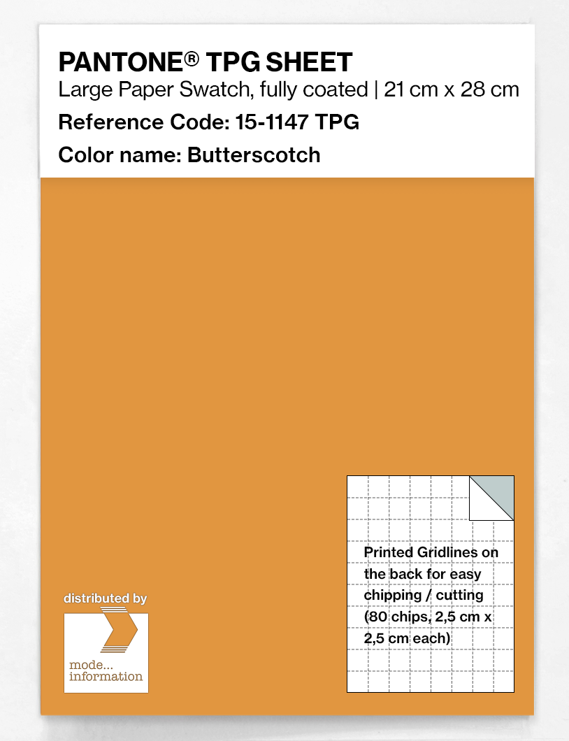 Product image 1 of the product “PANTONE® TPG SHEET 15-1147 TPG Butterscotch ”