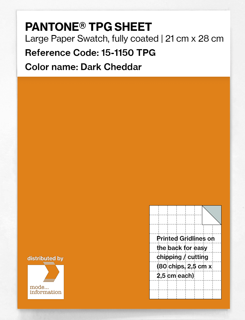 Product image 1 of the product “PANTONE® TPG SHEET 15-1150 TPG Dark Cheddar ”
