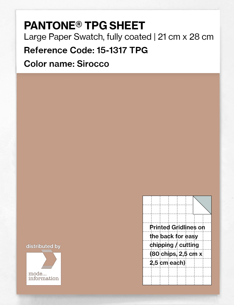 Product image 1 of the product “PANTONE® TPG SHEET 15-1317 TPG Sirocco ”