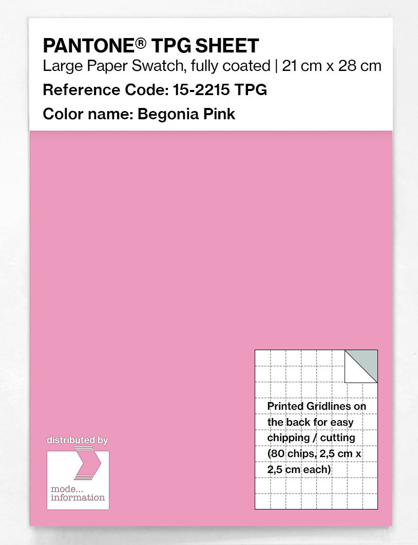 Product image 1 of the product “PANTONE® TPG SHEET 15-2215 TPG Begonia Pink ”