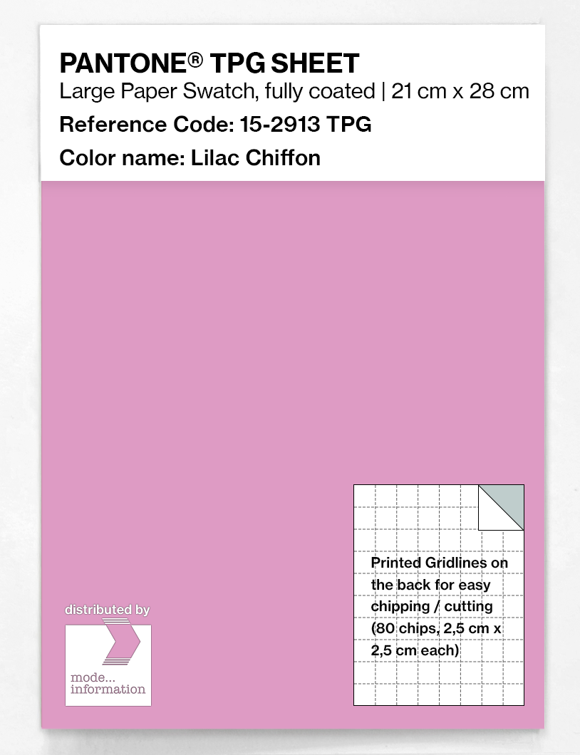 Product image 1 of the product “PANTONE® TPG SHEET 15-2913 TPG Lilac Chiffon ”