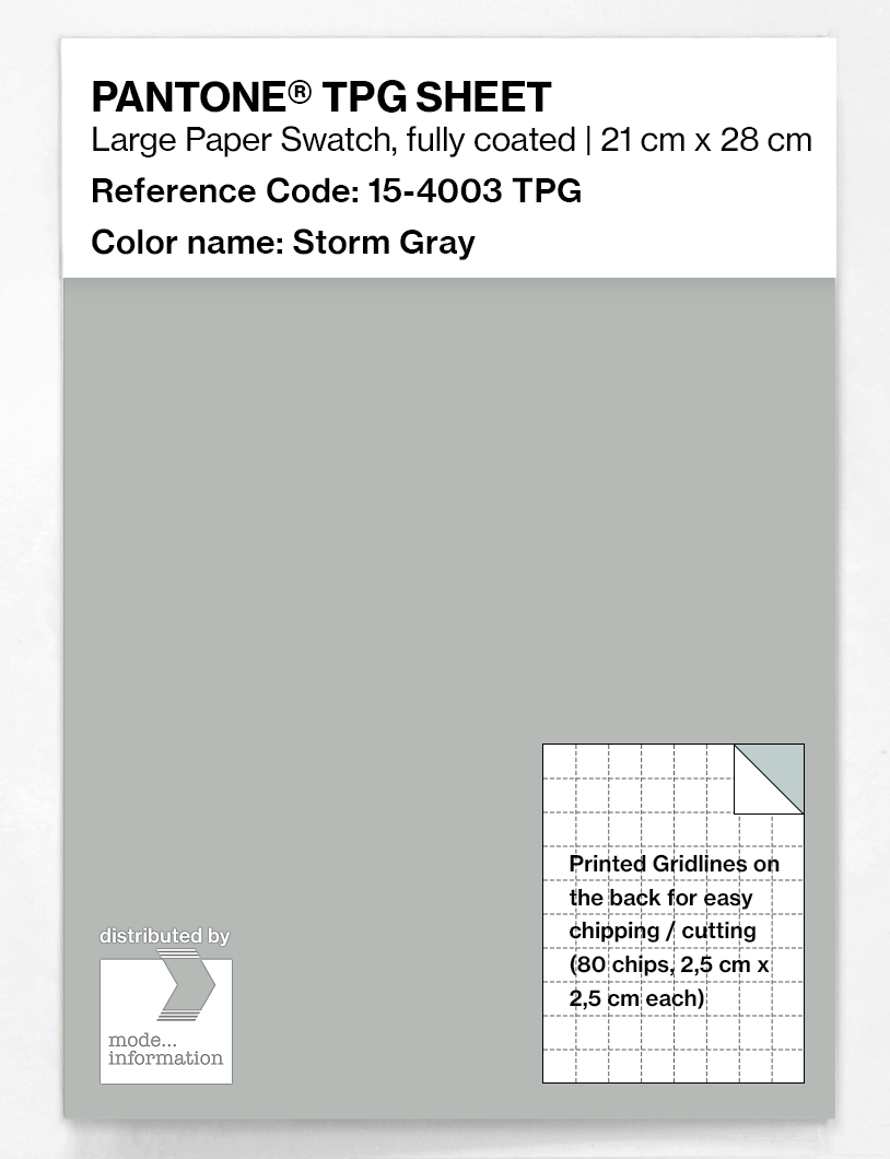 Product image 1 of the product “PANTONE® TPG SHEET 15-4003 TPG Storm Gray ”
