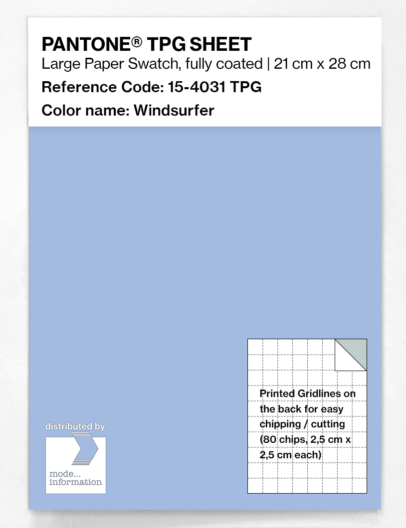 Product image 1 of the product “PANTONE® TPG SHEET 15-4031 TPG Windsurfer ”