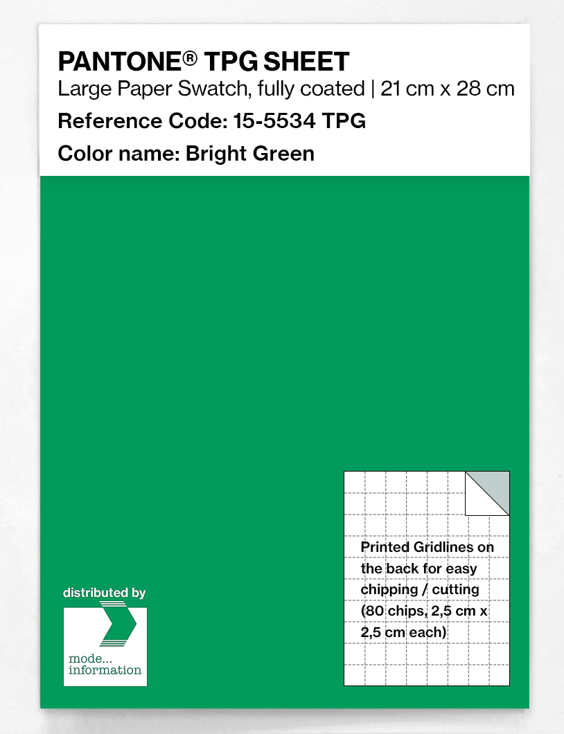 Product image 1 of the product “PANTONE® TPG SHEET 15-5534 TPG Bright Green ”