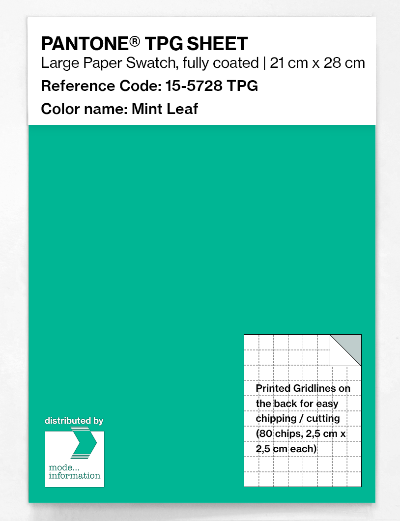 Product image 1 of the product “PANTONE® TPG SHEET 15-5728 TPG Mint Leaf ”