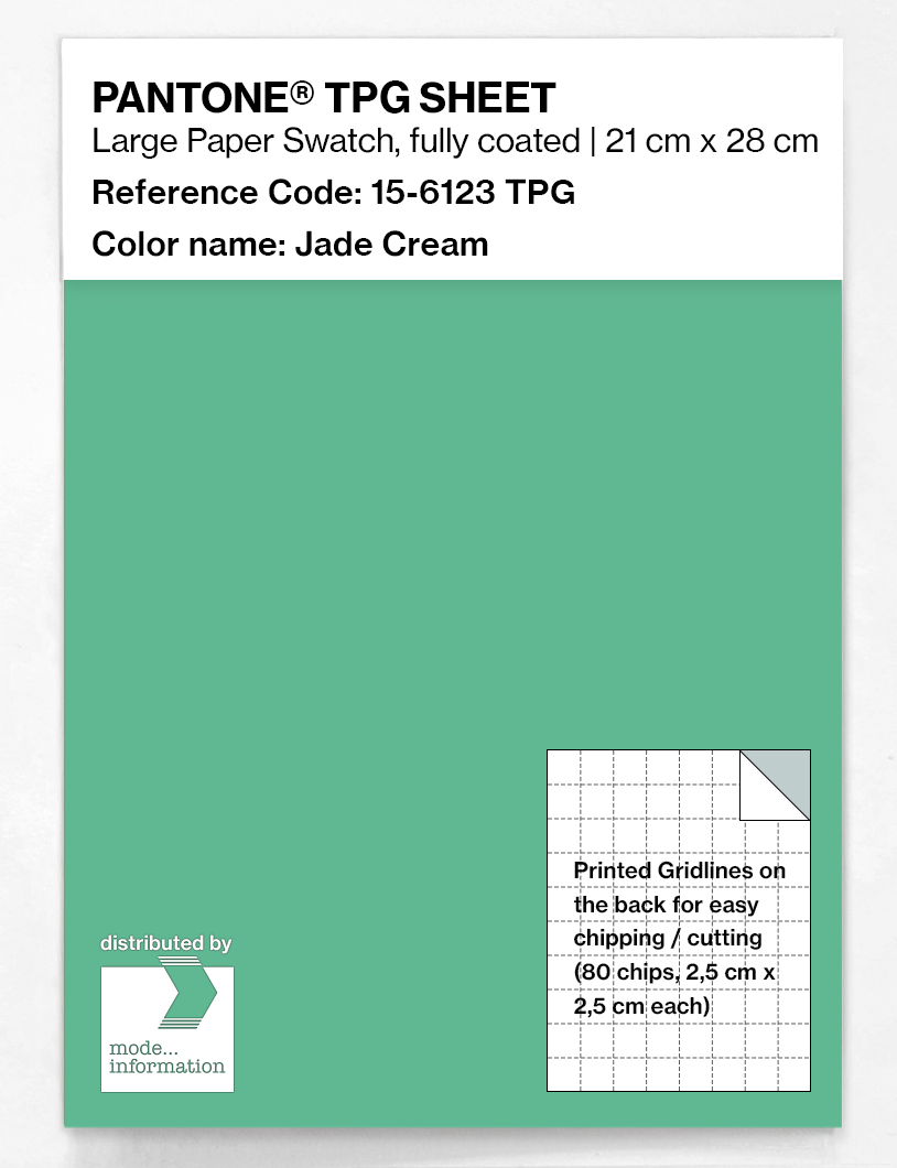 Product image 1 of the product “PANTONE® TPG SHEET 15-6123 TPG Jade Cream ”