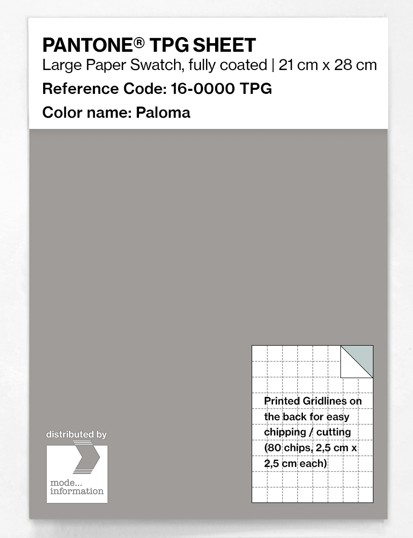 Product image 1 of the product “PANTONE® TPG SHEET 16-0000 TPG Paloma ”