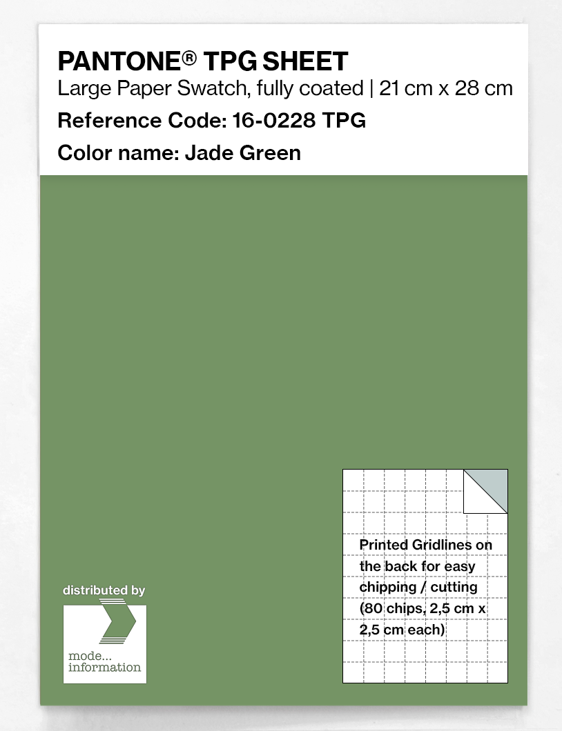 Product image 1 of the product “PANTONE® TPG SHEET 16-0228 TPG Jade Green ”