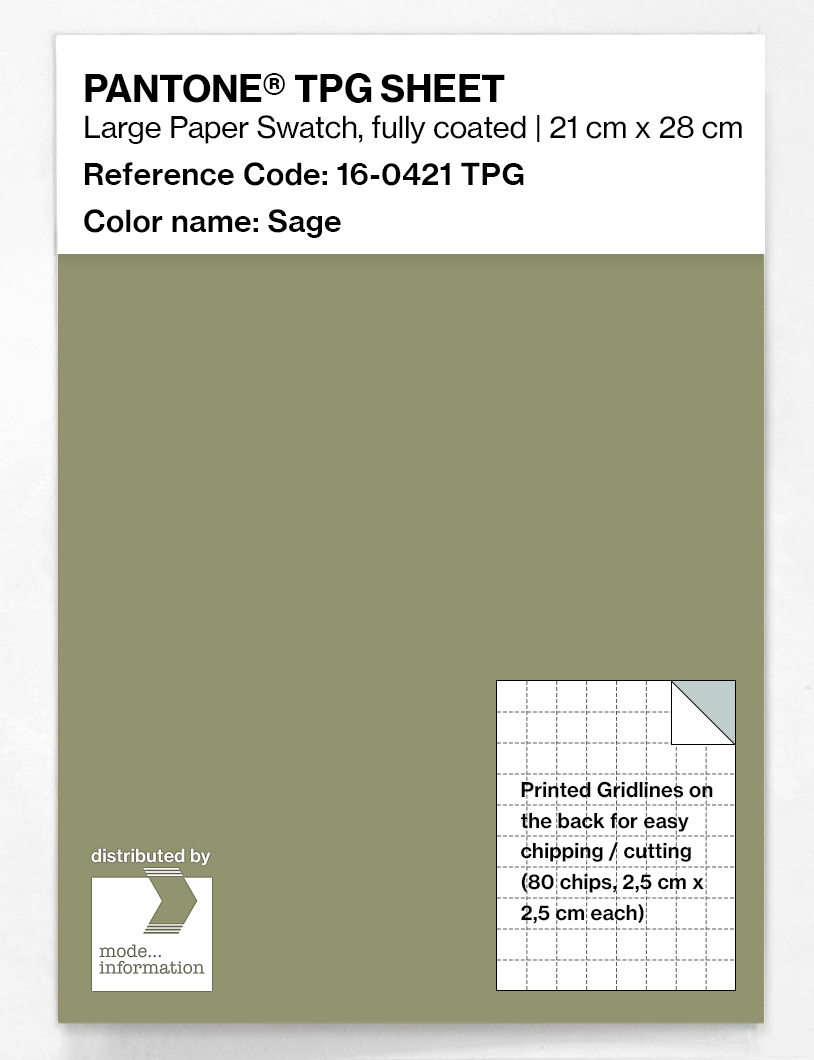 Product image 1 of the product “PANTONE® TPG SHEET 16-0421 TPG Sage ”