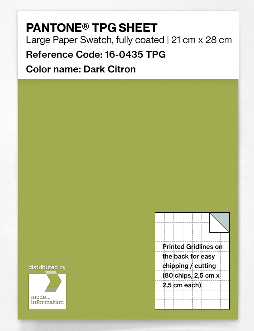Product image 1 of the product “PANTONE® TPG SHEET 16-0435 TPG Dark Citron ”