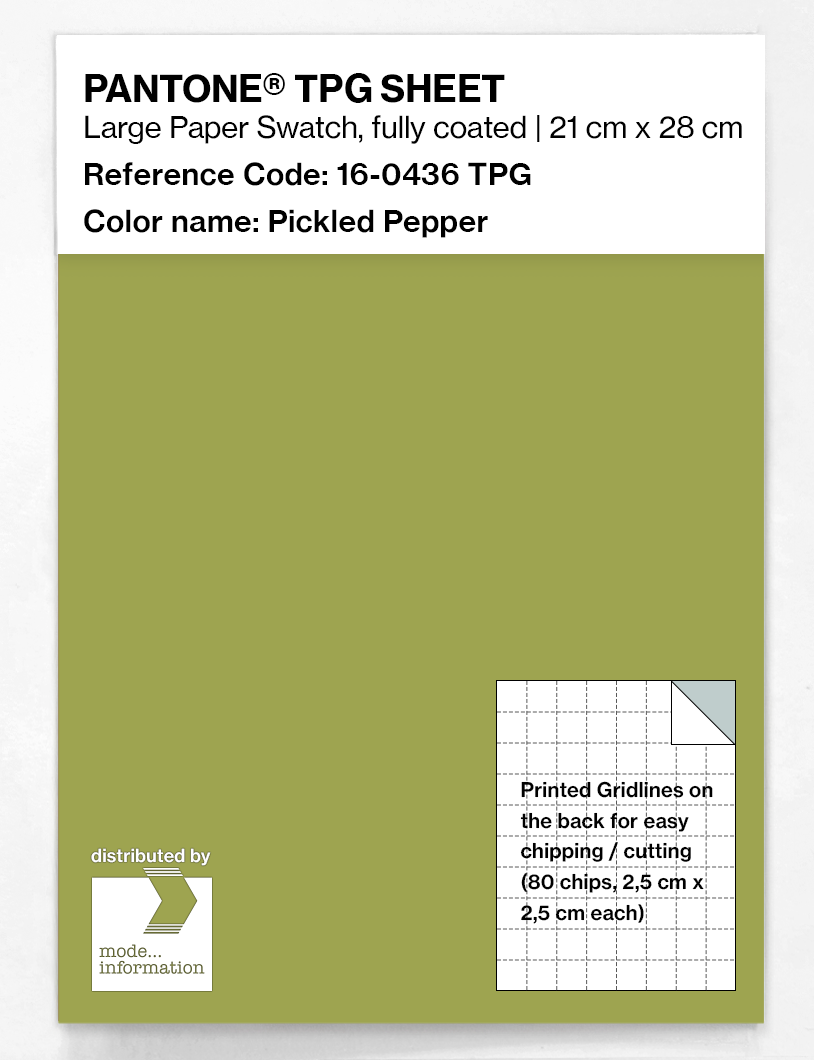 Product image 1 of the product “PANTONE® TPG SHEET 16-0436 TPG Pickled Pepper ”