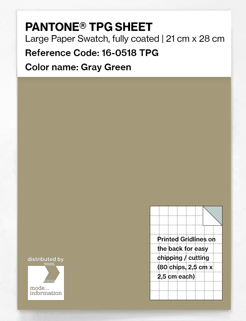 Product image 1 of the product “PANTONE® TPG SHEET 16-0518 TPG Gray Green ”