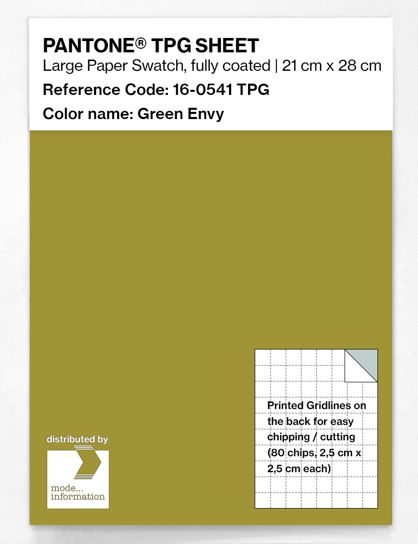 Product image 1 of the product “PANTONE® TPG SHEET 16-0541 TPG Green Envy ”