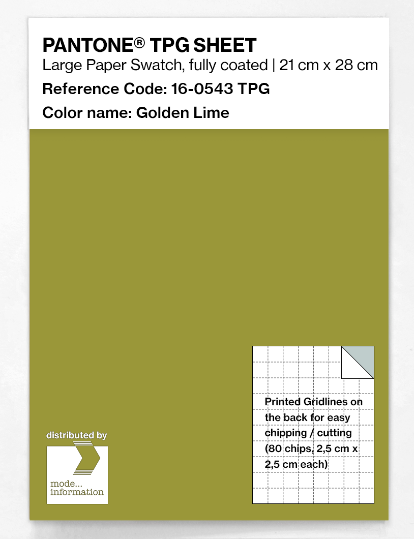 Product image 1 of the product “PANTONE® TPG SHEET 16-0543 TPG Golden Lime ”