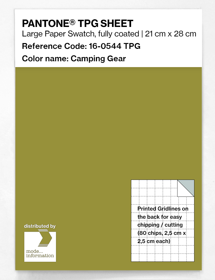 Product image 1 of the product “PANTONE® TPG SHEET 16-0544 TPG Camping Gear ”