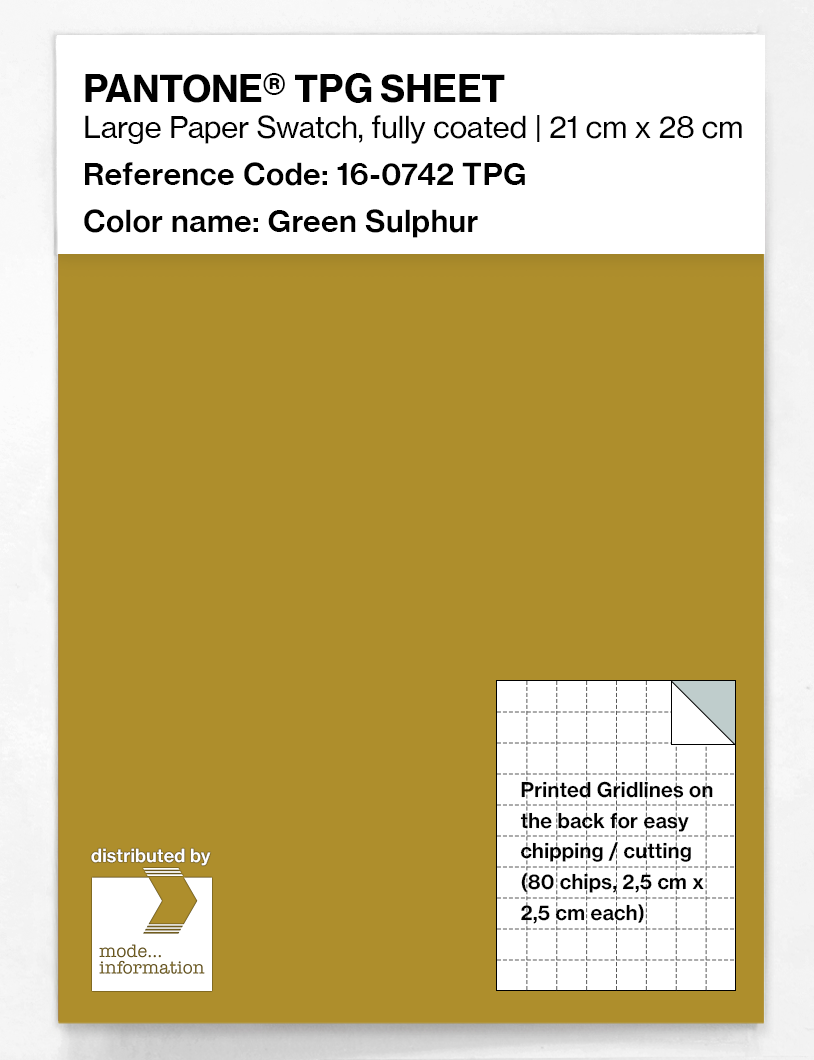 Product image 1 of the product “PANTONE® TPG SHEET 16-0742 TPG Green Sulphur ”