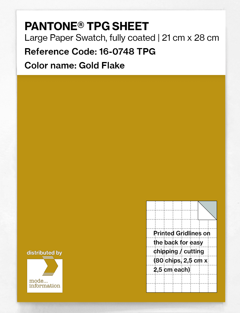 Product image 1 of the product “PANTONE® TPG SHEET 16-0748 TPG Gold Flake ”