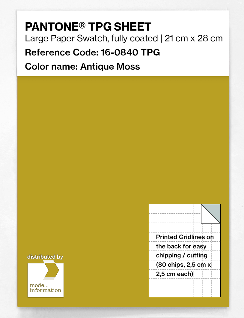 Product image 1 of the product “PANTONE® TPG SHEET 16-0840 TPG Antique Moss ”