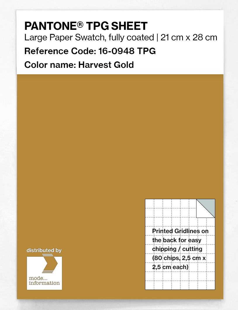 Product image 1 of the product “PANTONE® TPG SHEET 16-0948 TPG Harvest Gold ”